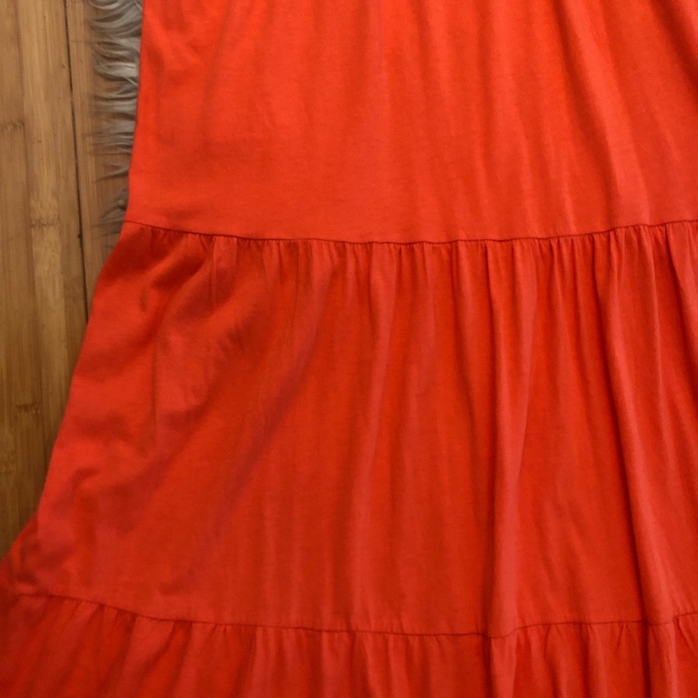 Tommy Bahama Orange Cotton Modal Sleeveless Beach Tiered Maxi Dress size M - Picture 6 of 9